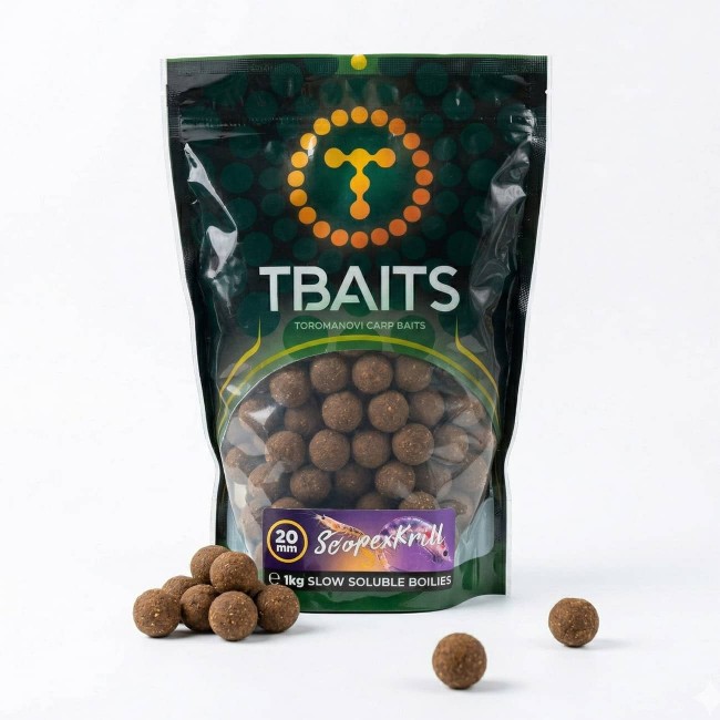 Протеинови топчета T-BAITS ScopexKRILL 20mm, 1kg | TRIBAL-FISHING.com