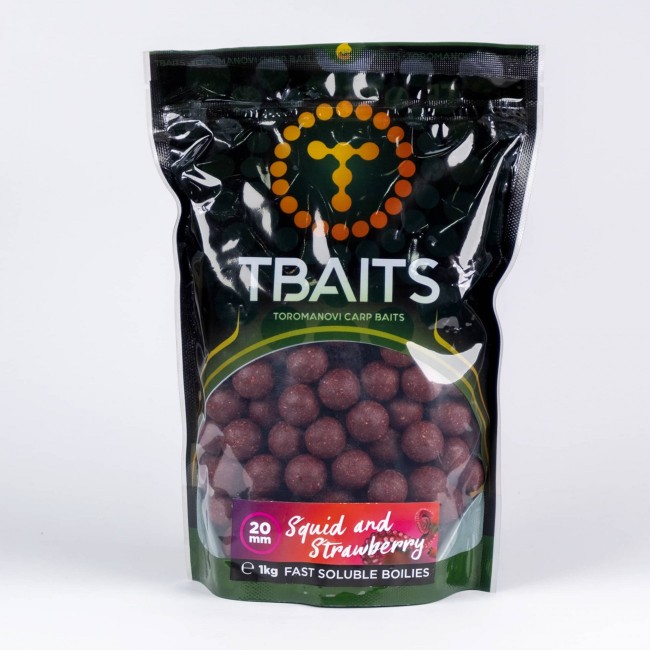 Пакет протеинови топчета T-BAITS Squid and Strawberry 1kg | 