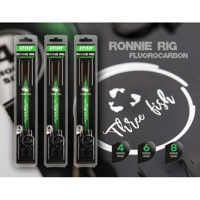 Zfish Fluorocarbon Ronnie Rig - готов шаранджийски монтаж | TRIBAL-FISHING.com